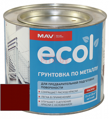 грунтовка ecol по металлу гф-021 (красно-коричневая) 2,4 л.-2,3 кг
